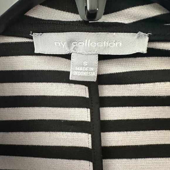 Striped Black & Gray Open Front Cardigan Blazer S Ny Collection - Picture 3 of 9